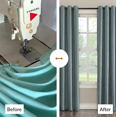 Before and After Curtains Installation