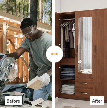 Befor and After Wardrobe Customization